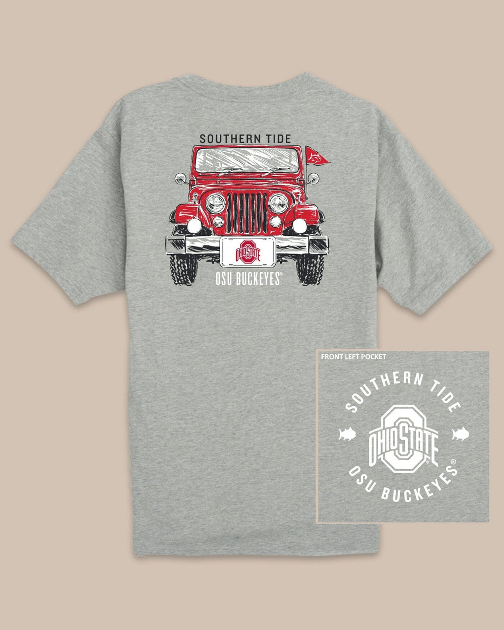 Ohio State Buckeyes Heather Front Plate T-Shirt C_T-Shirts Southern Tide 