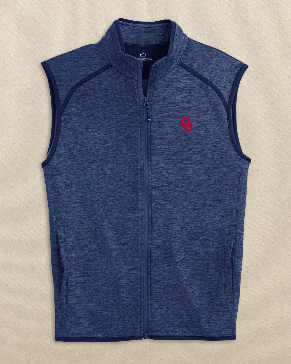 Oklahoma Sooners Baybrook Heather Vest C_Outerwear Southern Tide 
