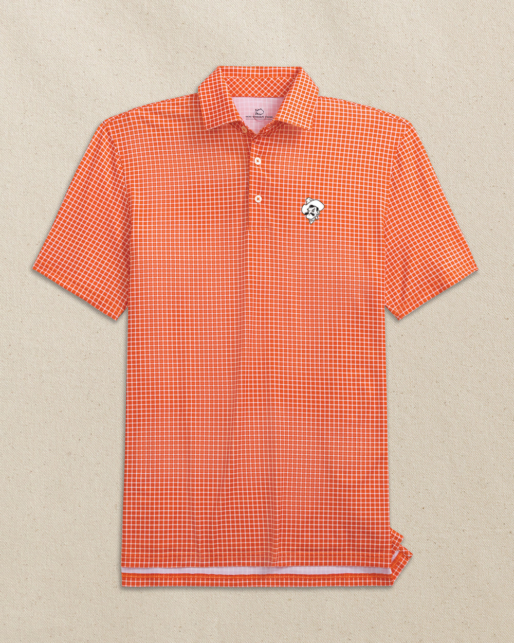 Oklahoma State Pistol Pete Driver Dunes Edge Plaid Polo C_Polo Shirts Southern Tide 