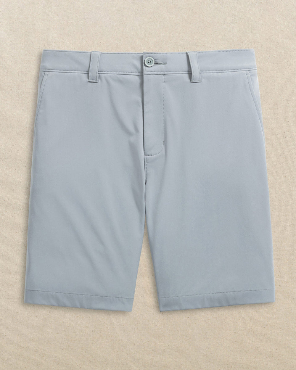 The front view of the Southern Tide Ole Miss Rebels brrr°®-die 8" Performance Short by Southern Tide - Steel Grey