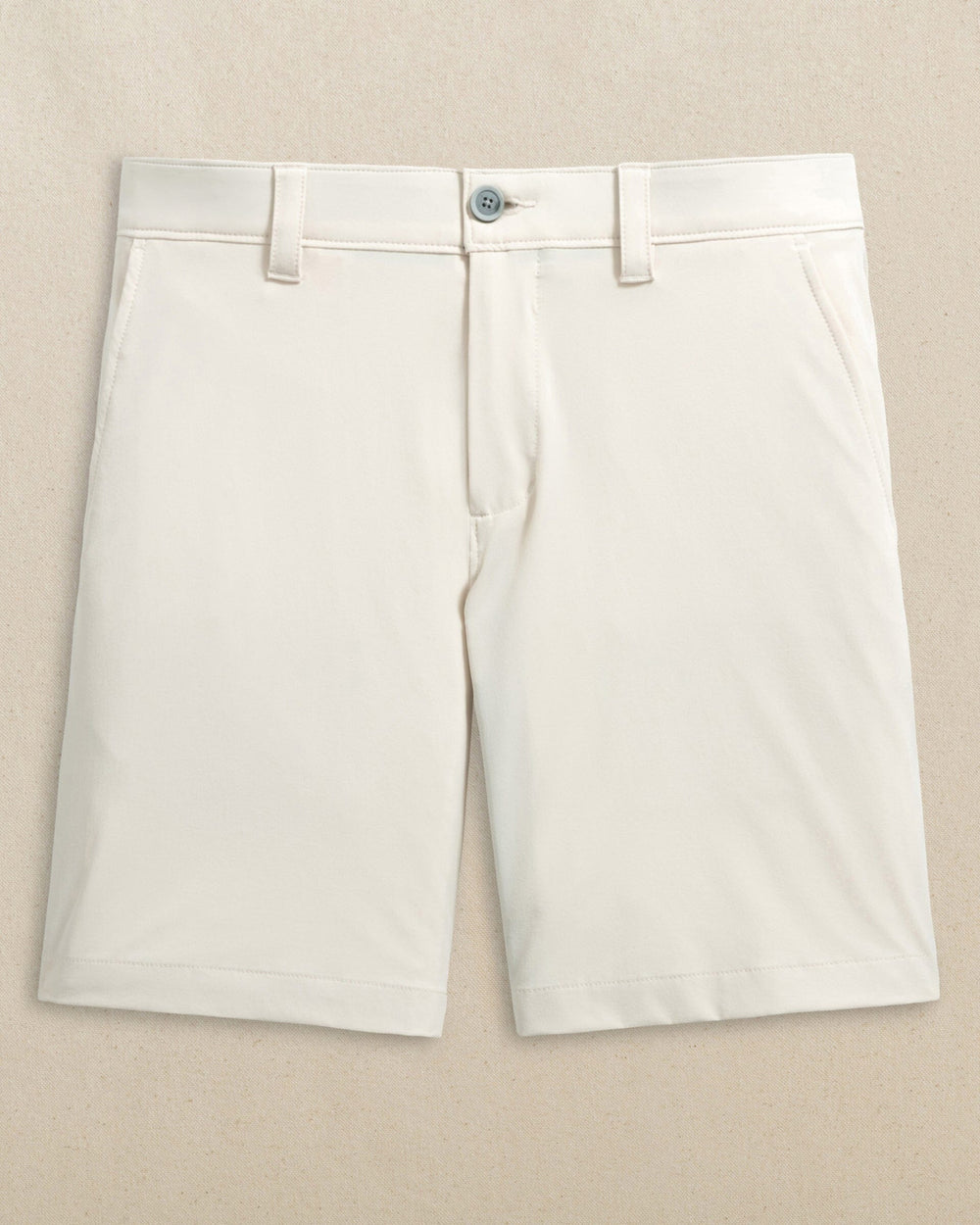 The front view of the Southern Tide Ole Miss Rebels brrr°®-die 8" Performance Short by Southern Tide - Stone