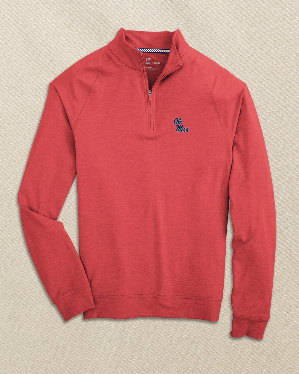 Ole Miss Rebels Stacked Cruiser Quarter Zip C_Outerwear Southern Tide 