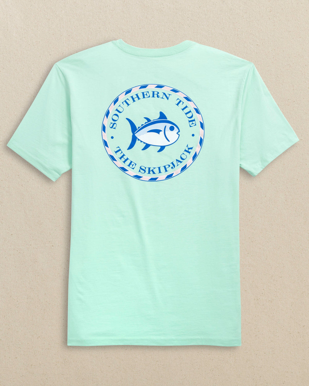 The back view of the Southern Tide Original Circle Skipjack Short Sleeve T-Shirt by Southern Tide - Offshore Green