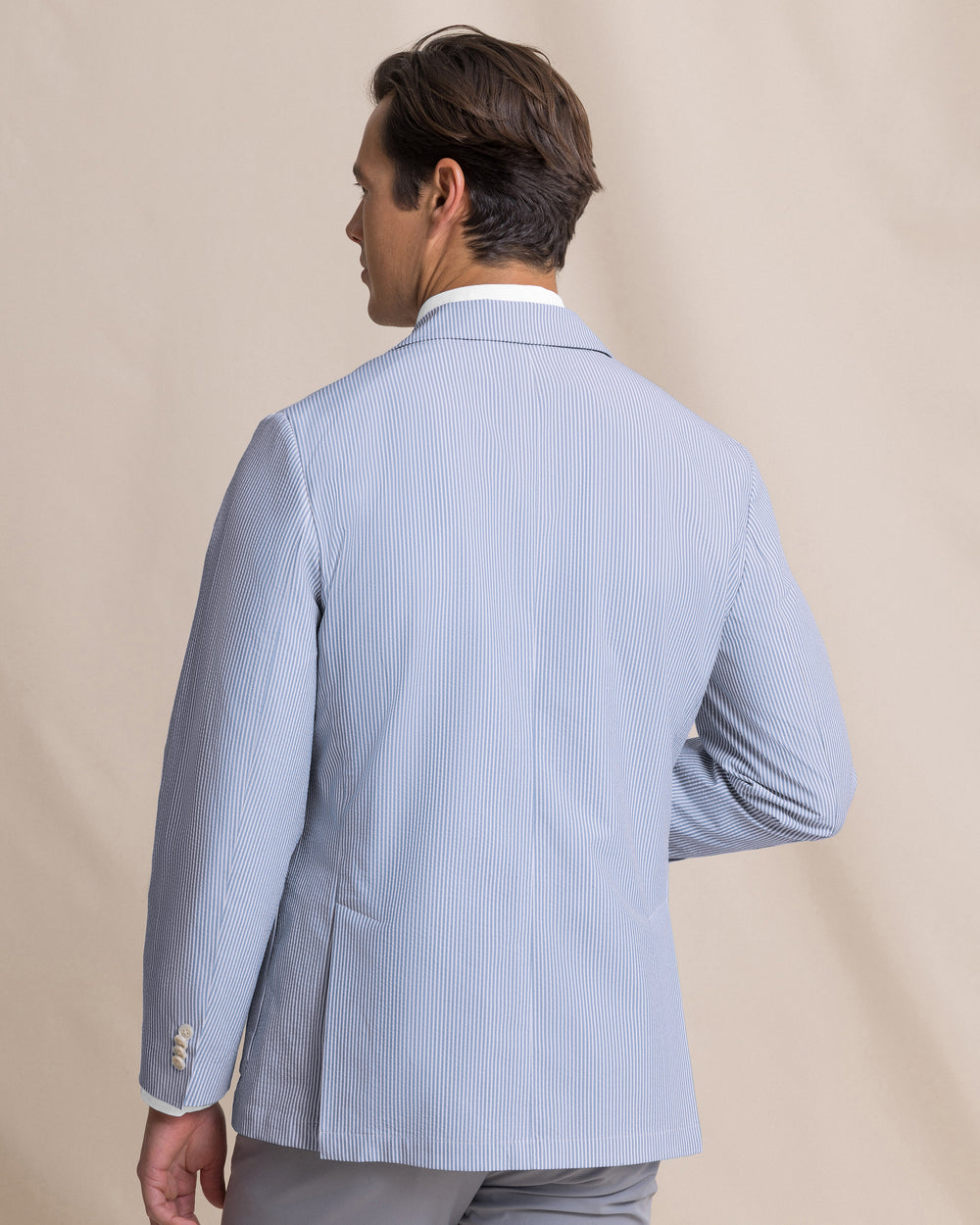 The back view of the Southern Tide Pamlico Seersucker Blazer by Southern Tide - Ocean Channel
