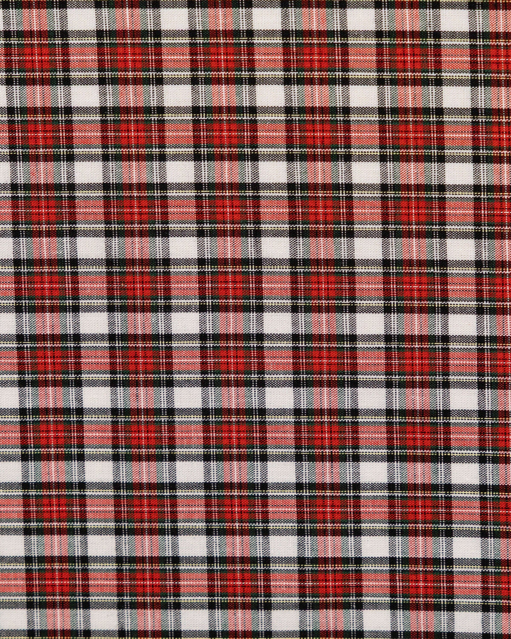 The detail pattern view of the High Cotton Peppermint Plaid Cotton Pocket Square at Southern Tide - Red