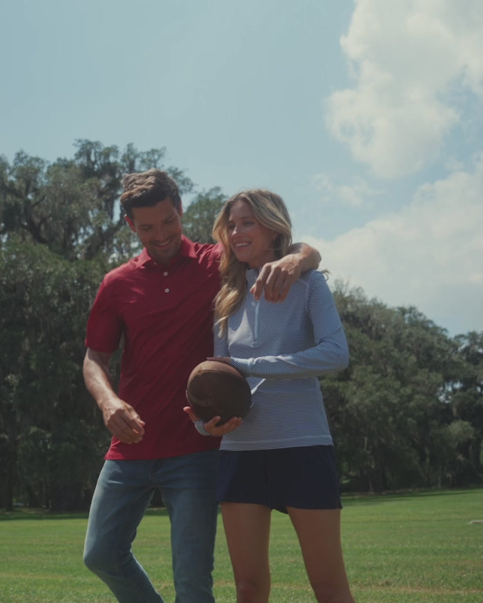 The video view of the Southern Tide Team Colors Runaround Quarter Zip Pull Over by Southern Tide - Nautical Navy