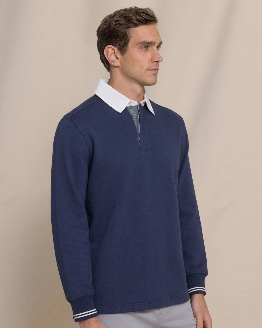 The side view of the Southern Tide Rugby Sweatshirt by Southern Tide - Dress Blue