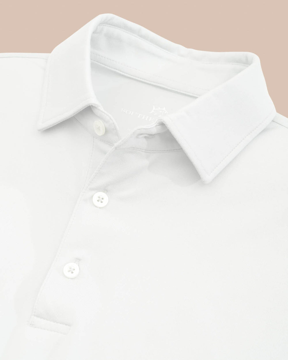The front view of the Georgia Bulldogs Ryder Polo Shirt by Southern Tide - Classic White