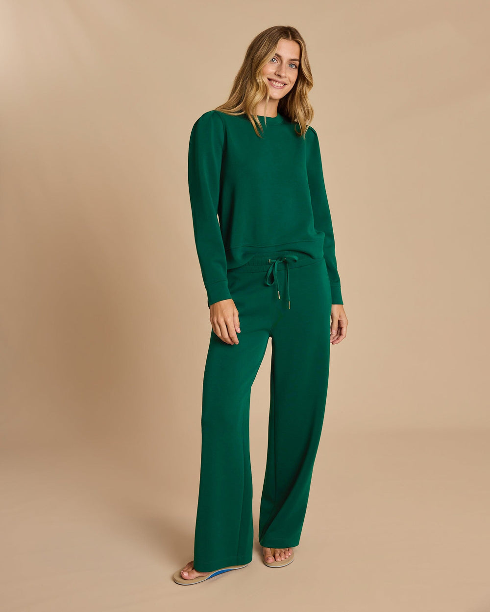 The front view of the Southern Tide Sara Lounge Pullover by Southern Tide - Salt Meadow