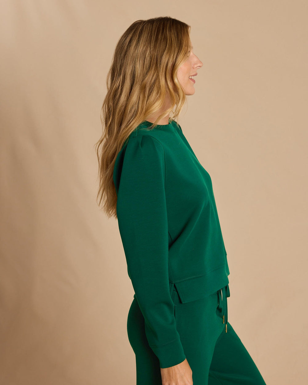 The side view of the Southern Tide Sara Lounge Pullover by Southern Tide - Salt Meadow