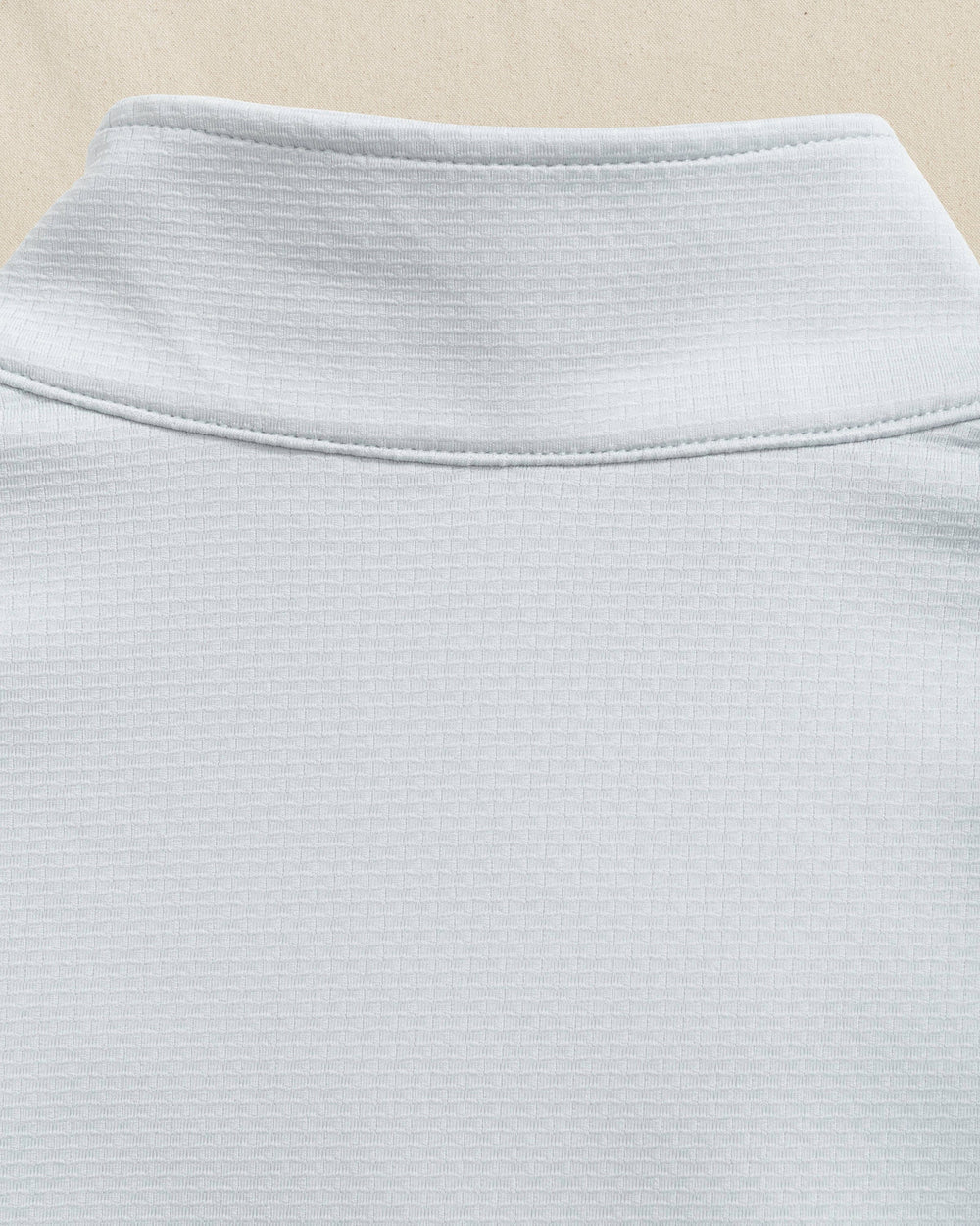 The detail view of the Southern Tide Schooner Long Sleeve Quarter Zip by Southern Tide - Slate Grey