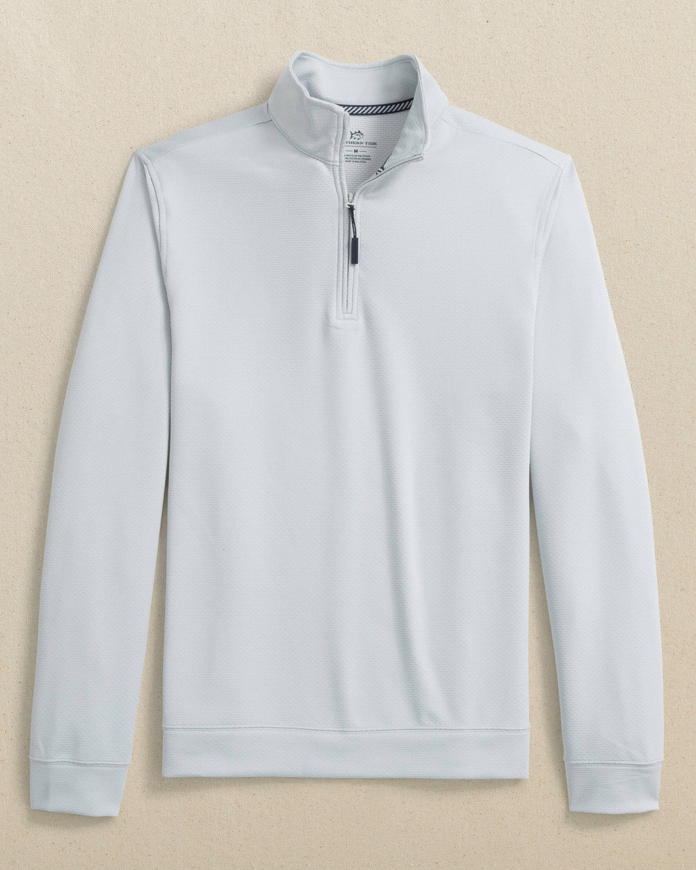 The front view of the Southern Tide Schooner Long Sleeve Quarter Zip by Southern Tide - Slate Grey