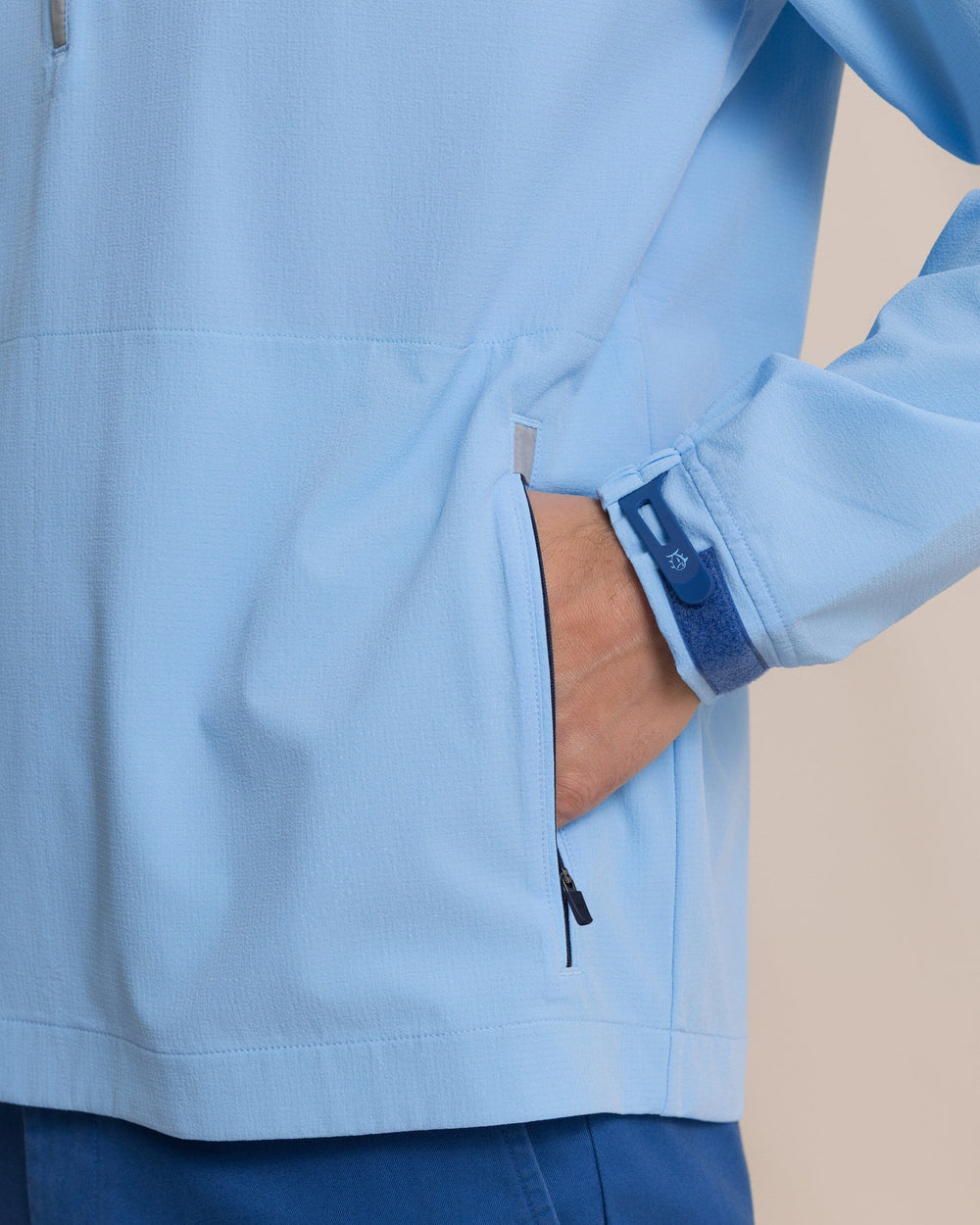 The detail view of the Southern Tide Seabreeze Performance Pullover by Southern Tide - Ocean Channel