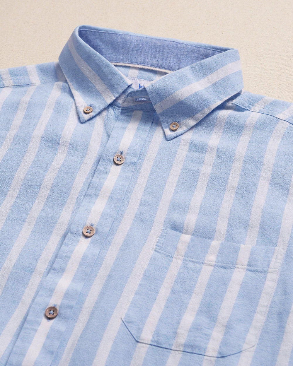 Seamark Stripe Linen Rayon Short Sleeve Sport Shirt M_Sportshirts Southern Tide 