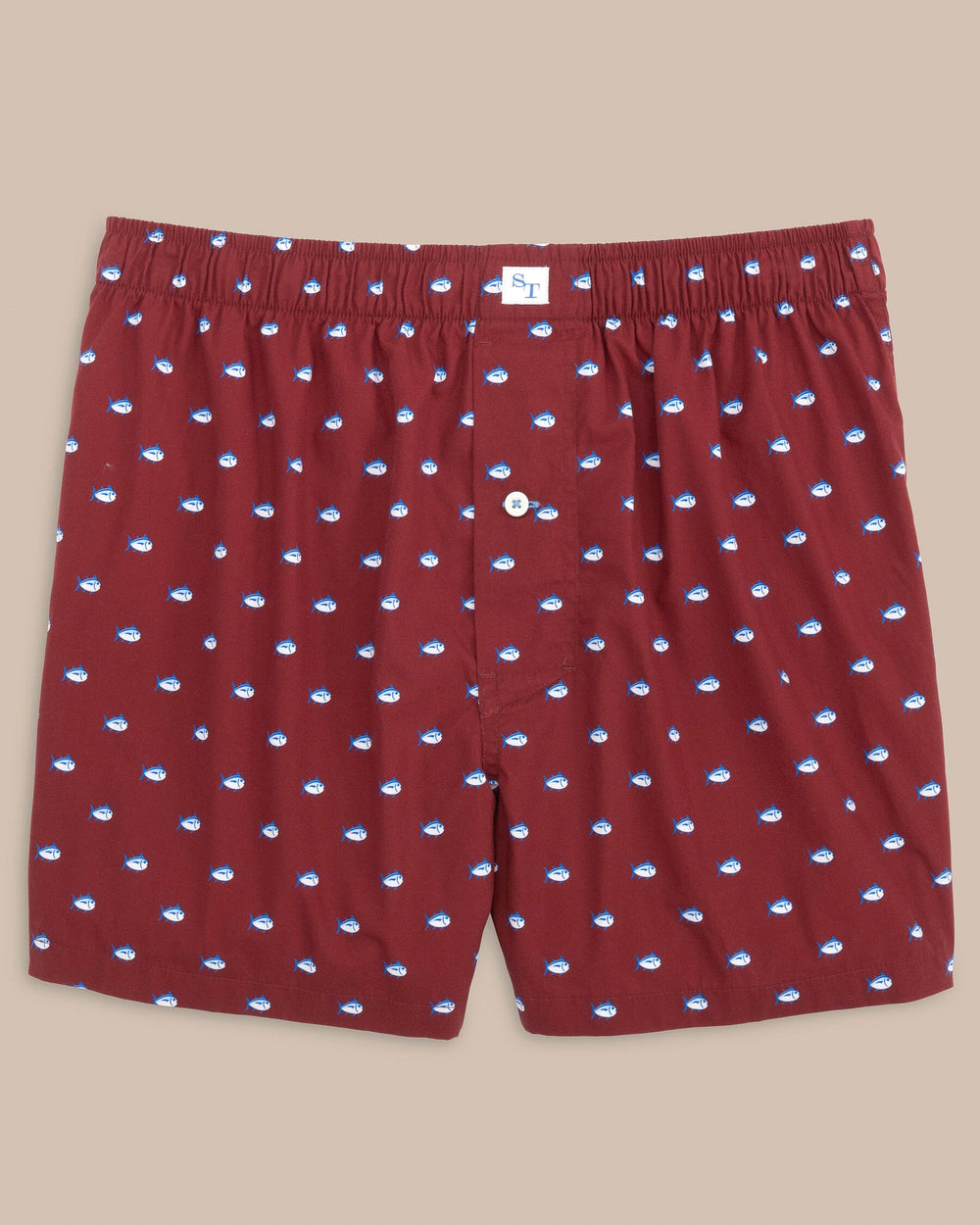 The front view of the Southern Tide Skipjack Boxer Short by Southern Tide - Muscadine