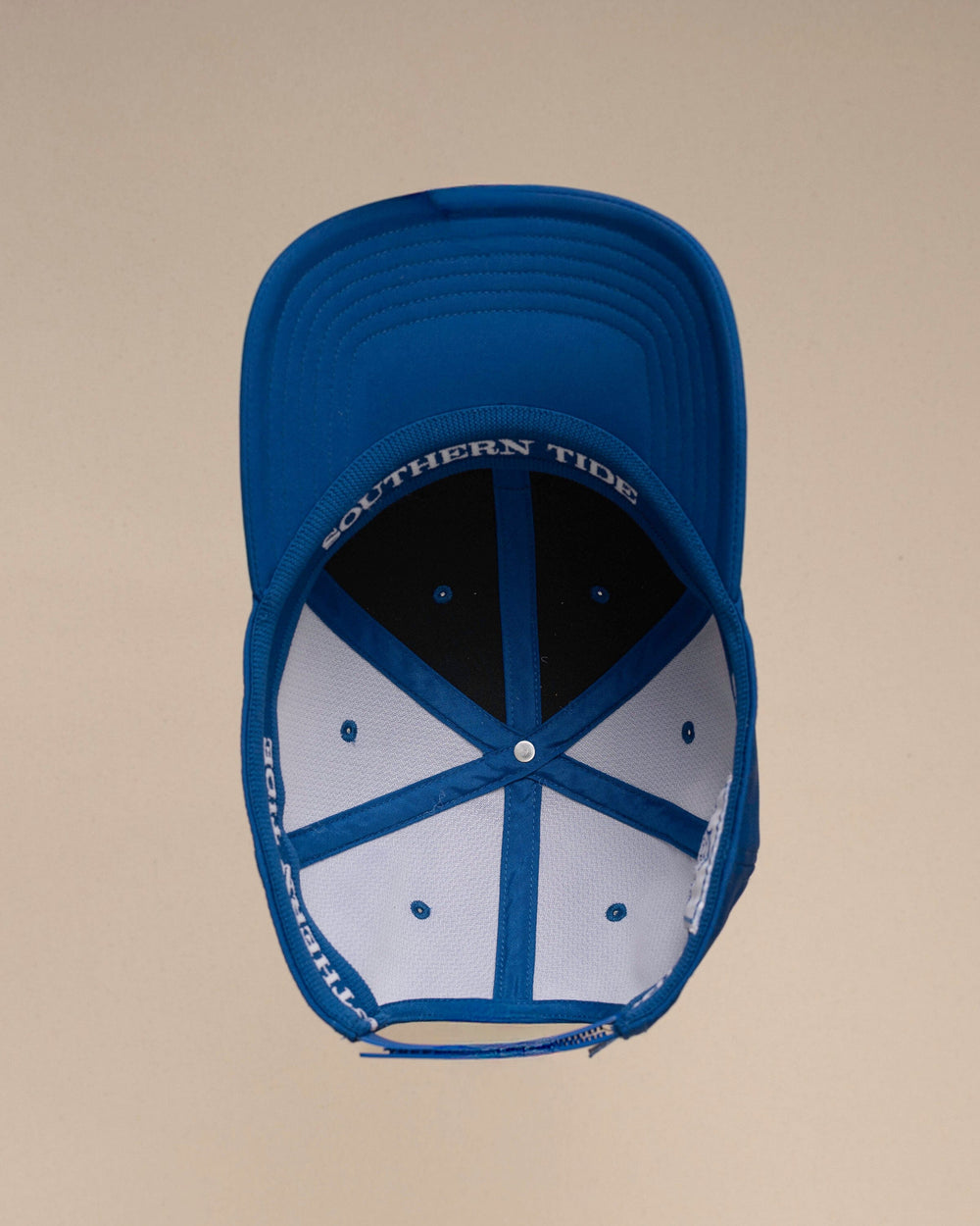 The inside view of the Southern Tide Skipjack Circle Performance Hat by Southern Tide - Nautical Blue