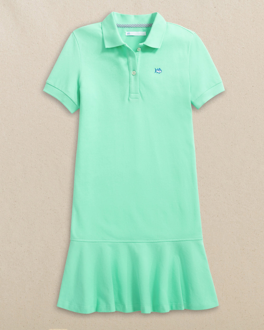 The front view of the Southern Tide Skipjack Dropwaist Polo Dress by Southern Tide - Gulf Shores