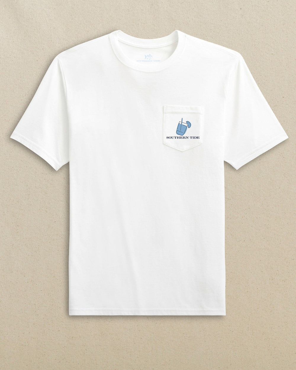 The front view of the Southern Tide Skipjack Fill Tailgate Short Sleeve T-Shirt by Southern Tide - Rush Blue and Navy
