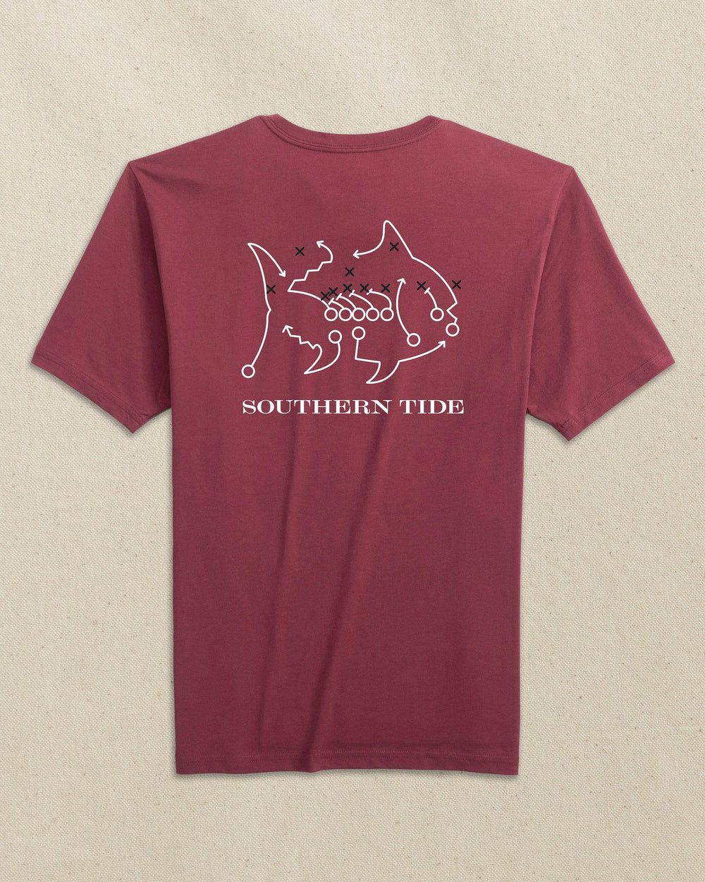 The back view of the Southern Tide Skipjack Play Short Sleeve T-Shirt by Southern Tide - Chianti and Black
