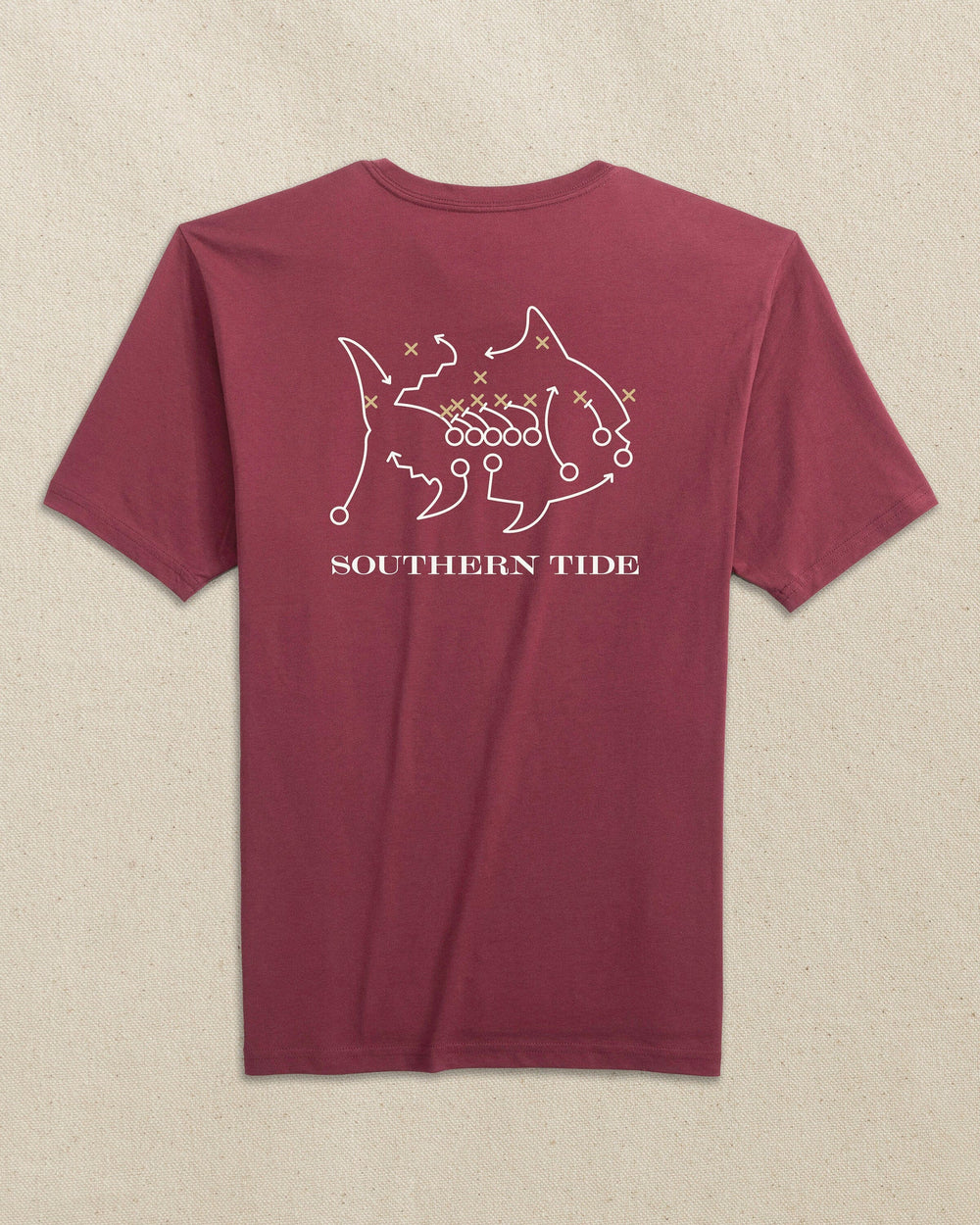 The back view of the Southern Tide Skipjack Play Short Sleeve T-Shirt by Southern Tide - Chianti and Gold