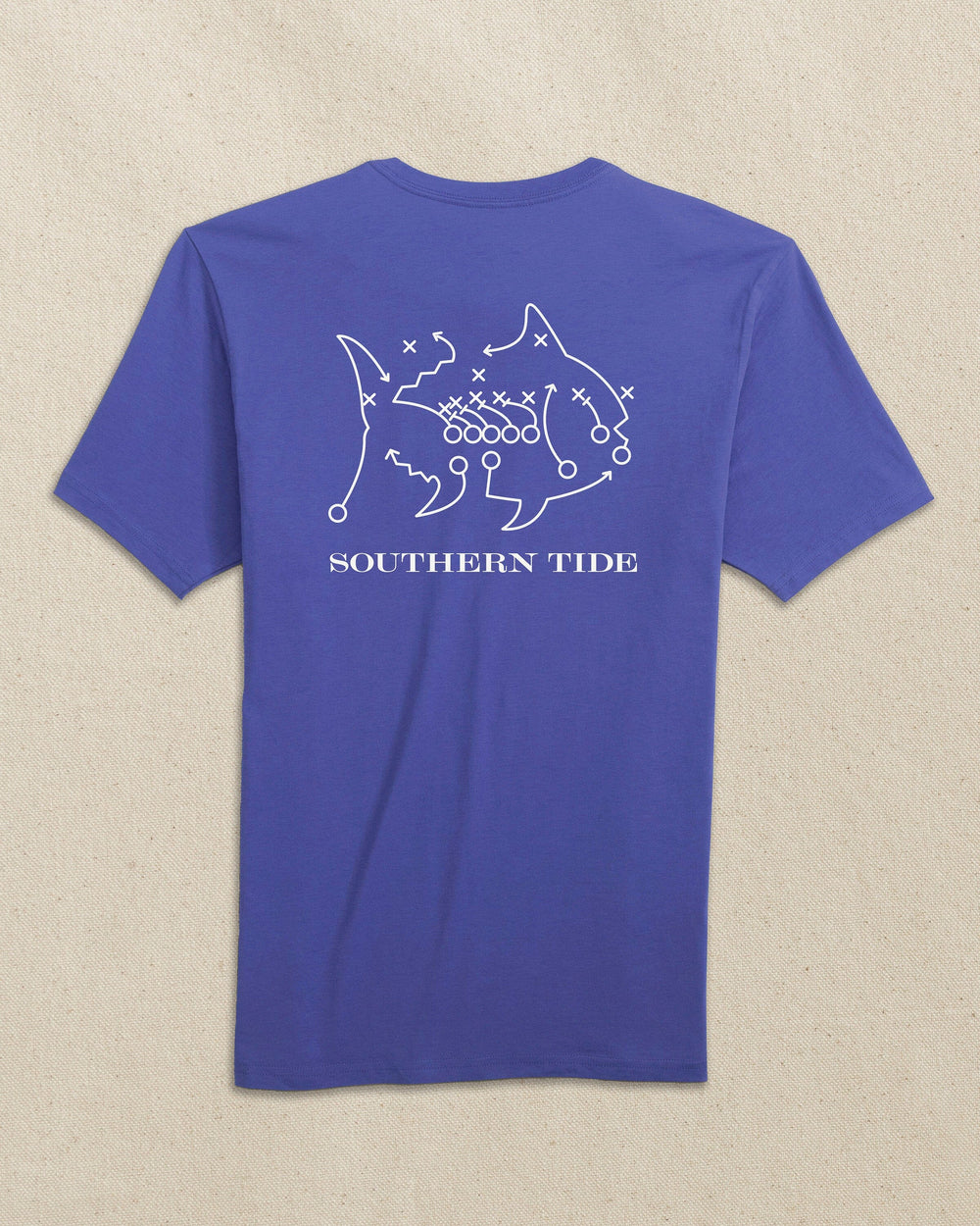 The back view of the Southern Tide Skipjack Play Short Sleeve T-Shirt by Southern Tide - University Blue and White