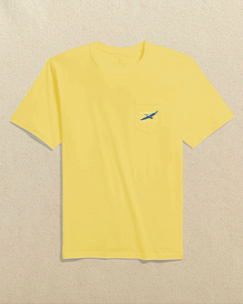 The front view of the Southern Tide Slow No Wake Short Sleeve T-Shirt by Southern Tide - Sunshine