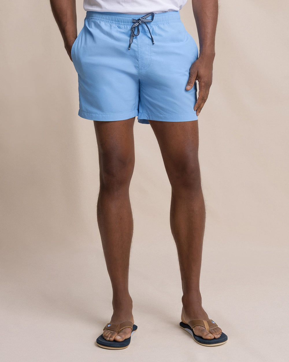 The front view of the Southern Tide Solid Maritime Swim Trunk by Southern Tide - Ocean Channel