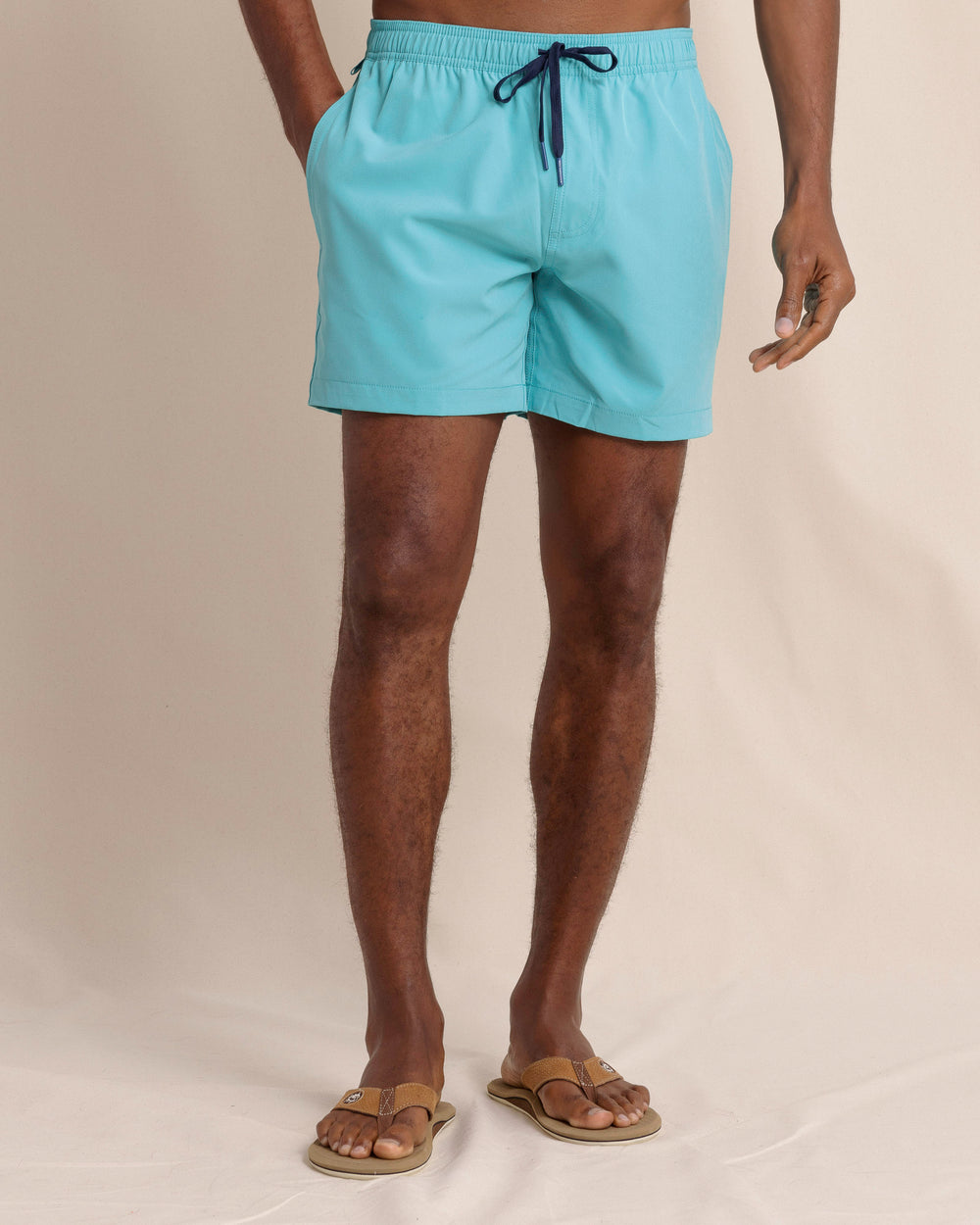 The front view of the Southern Tide Solid Swim Trunk 3 by Southern Tide - Tidal Wave