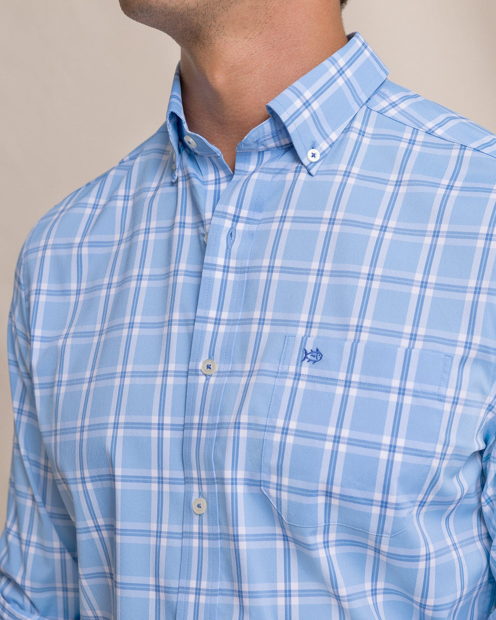 The detail view of the Southern Tide South Beach Coastal Breeze® Sport Shirt by Southern Tide - Ocean Channel