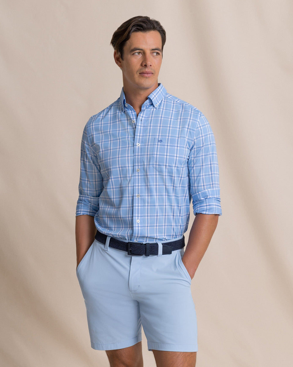 The front view of the Southern Tide South Beach Coastal Breeze® Sport Shirt by Southern Tide - Ocean Channel