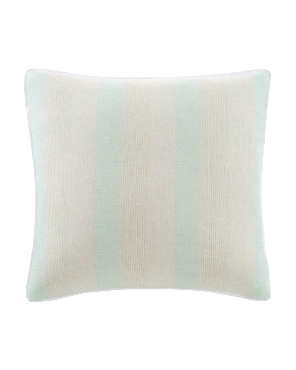 The front view of the Southern Tide Batten Square Seafoam Decorative Pillow by Southern Tide - Seafoam