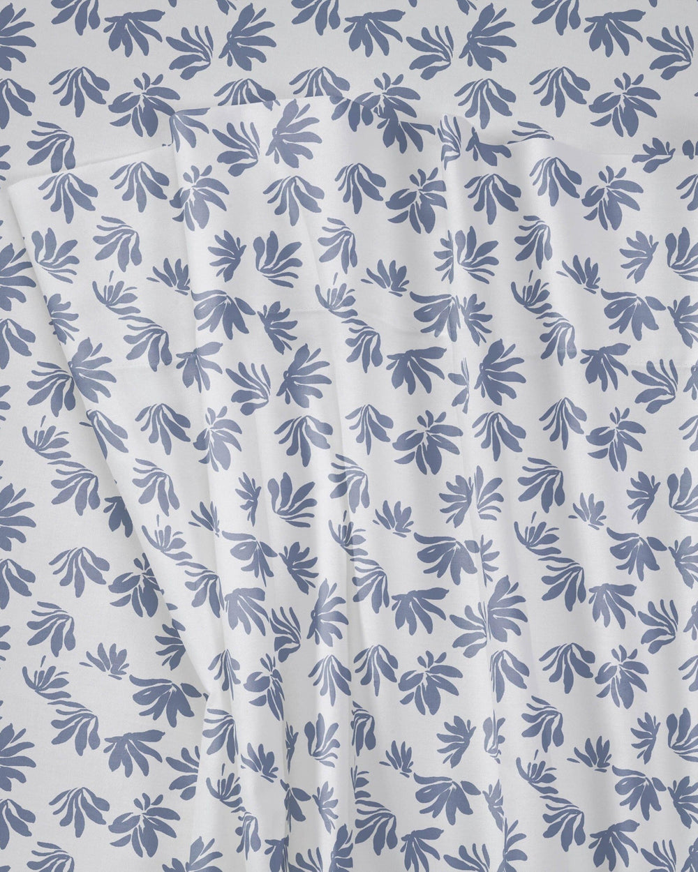 The front view of the Southern Tide Coastal Jasmine Sheet Set by Southern Tide - Blue
