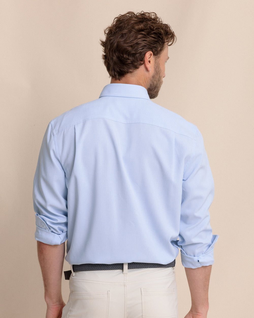 The back view of the Southern Tide Dock Shirt by Southern Tide - Cerulean