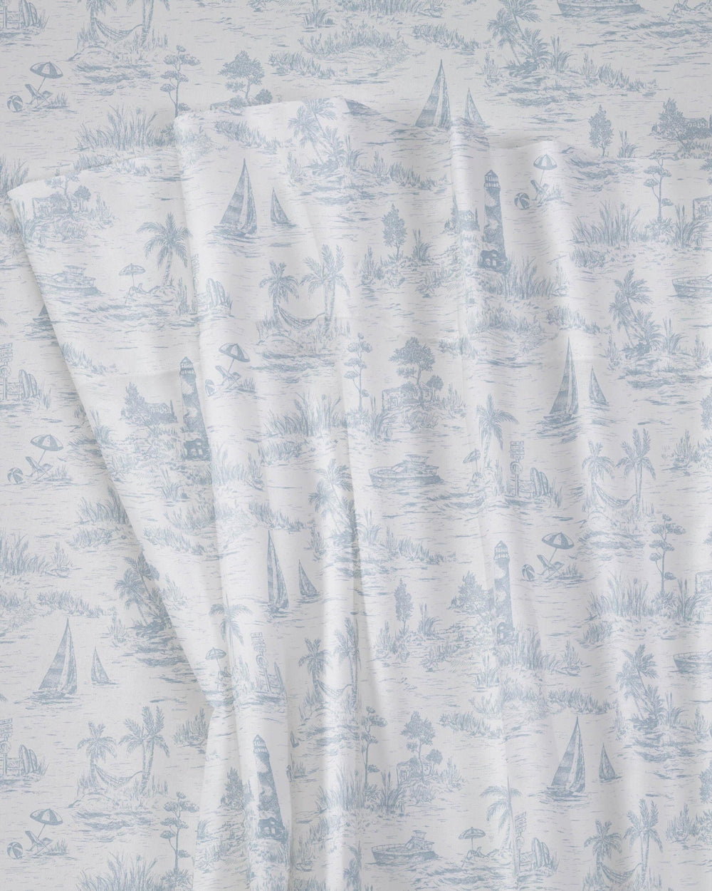 The front view of the Southern Tide Marco Island Sheet Set by Southern Tide - Blue