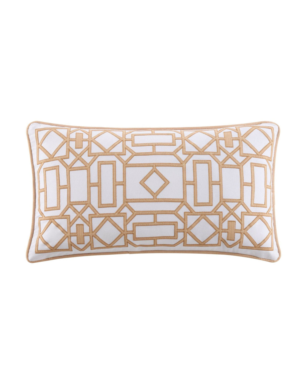 The front view of the Southern Tide Trellis Square Linen Decorative Pillow by Southern Tide - Linen