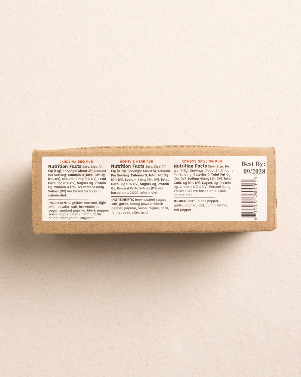 The bottom view of the Spicewalla Grill & Roast 3 Pack Gift Set at Southern Tide - Natural