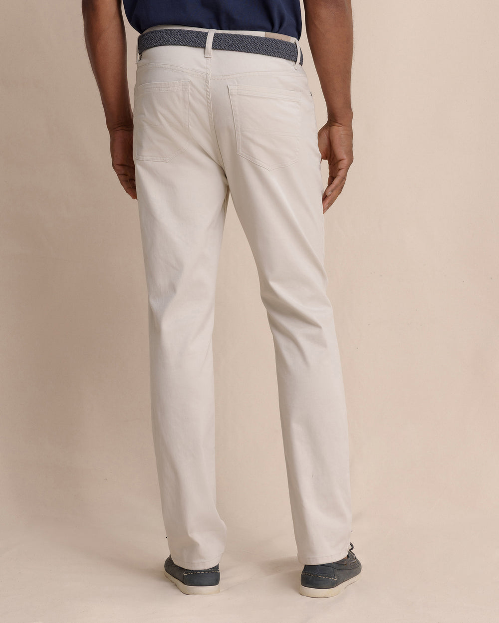 The back view of the Southern Tide Sullivan Five Pocket Pant Stone by Southern Tide - Stone