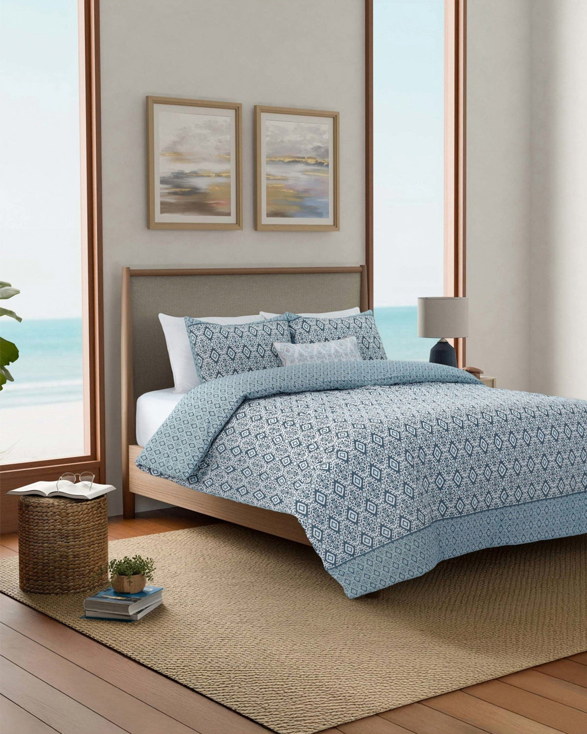 The side view of the Southern Tide Summerfield Comforter Set by Southern Tide - Jade