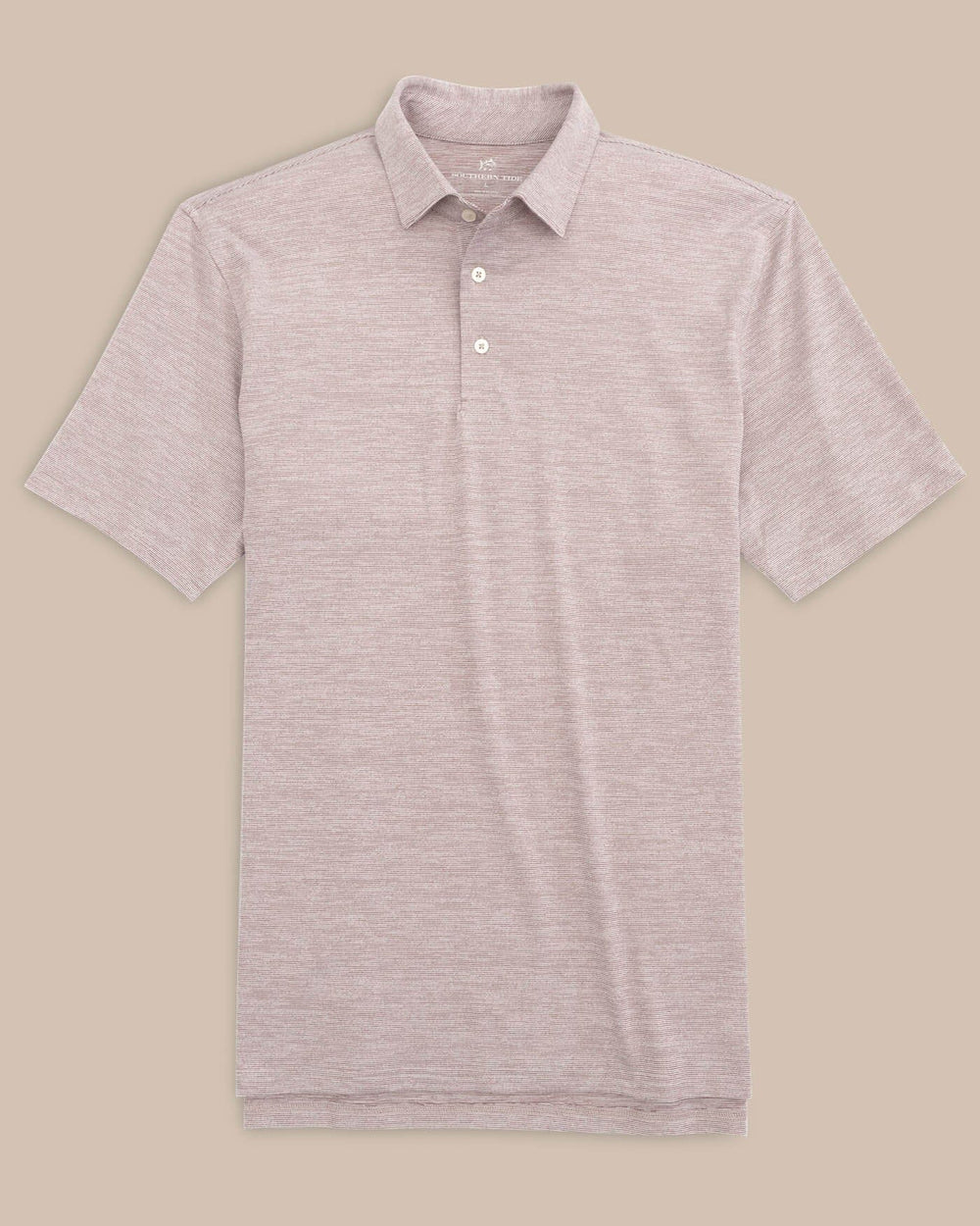 The front view of the Team Colors Driver Spacedye Polo Shirt by Southern Tide - Chianti