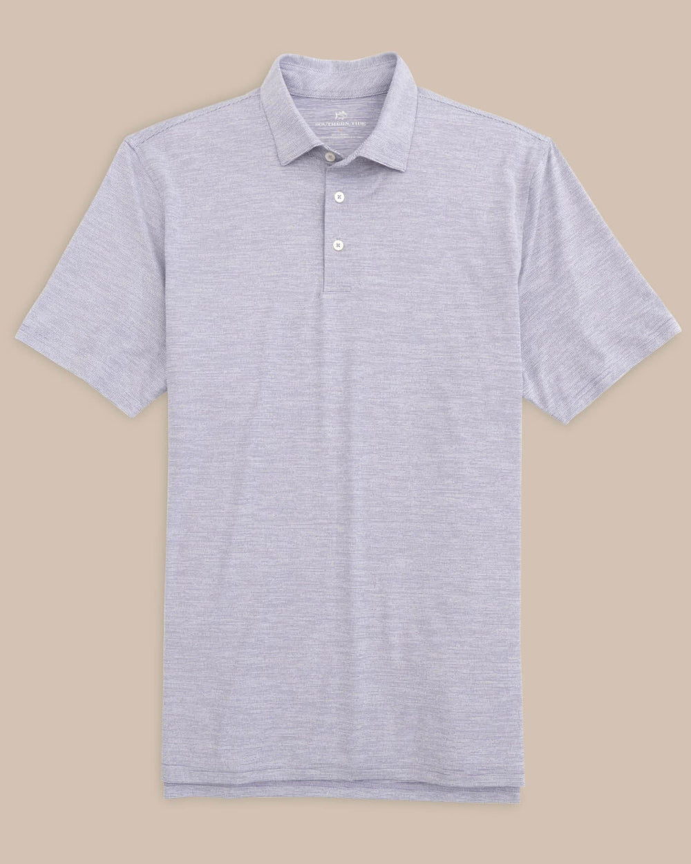 The front view of the Team Colors Driver Spacedye Polo Shirt by Southern Tide - Regal Purple