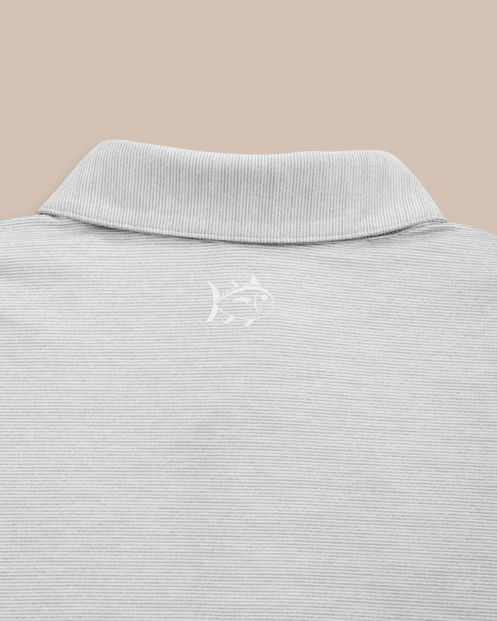 The detail view of the Southern Tide Team Colors Driver Spacedye Polo Shirt by Southern Tide - Slate Grey