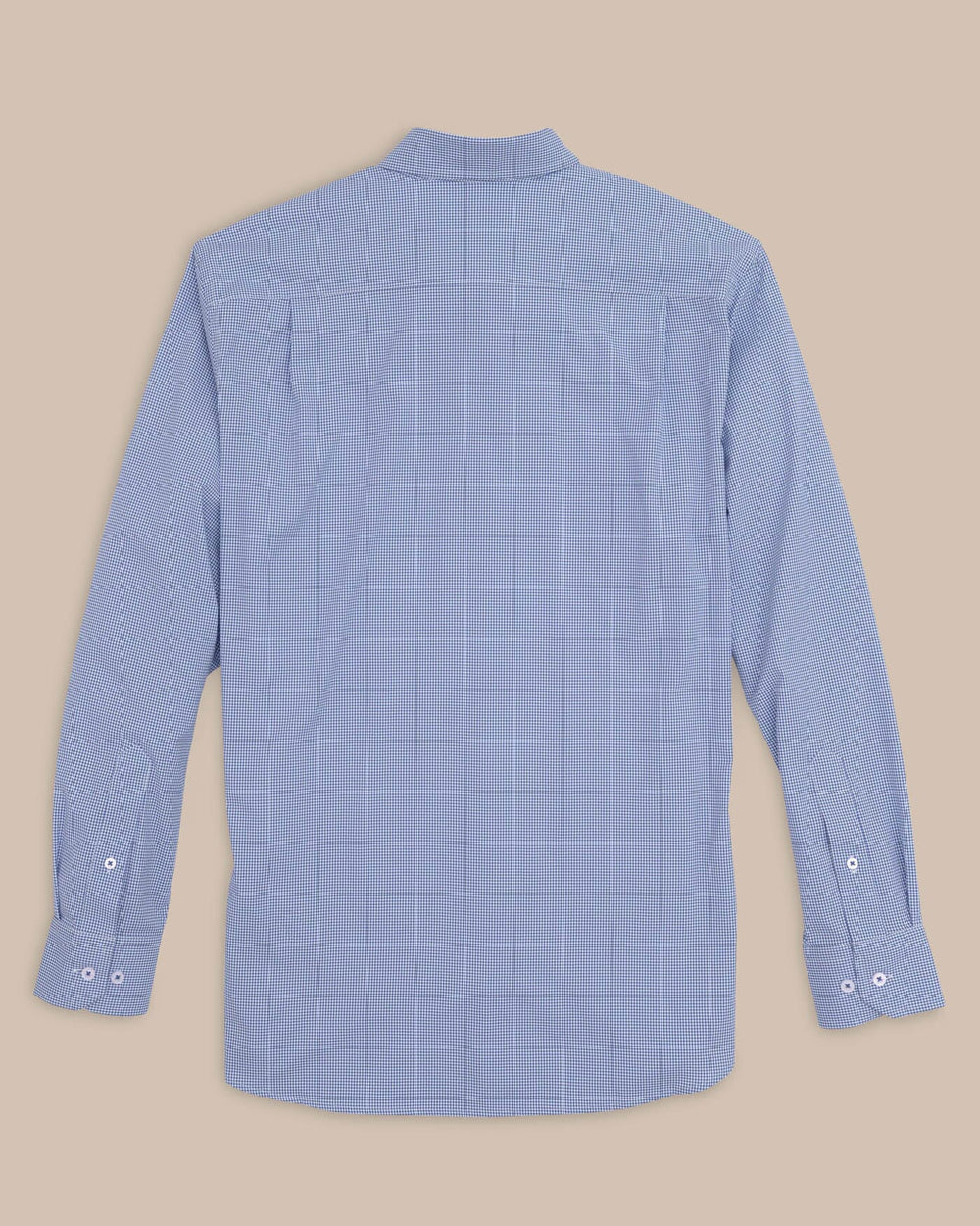 The back view of the Southern Tide Team Colors Gingham Intercoastal Sport Shirt by Southern Tide - University Blue