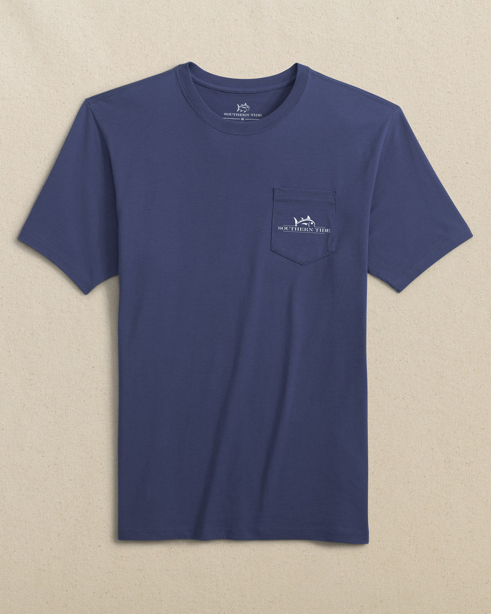 The front view of the Southern Tide Team Colors Rising Skipjack Short Sleeve T-Shirt by Southern Tide - University Blue