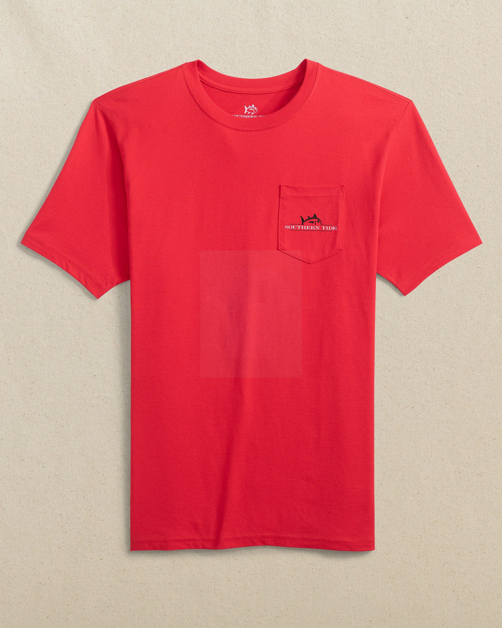 The front view of the Southern Tide Team Colors Rising Skipjack Short Sleeve T-Shirt by Southern Tide - Varsity Red