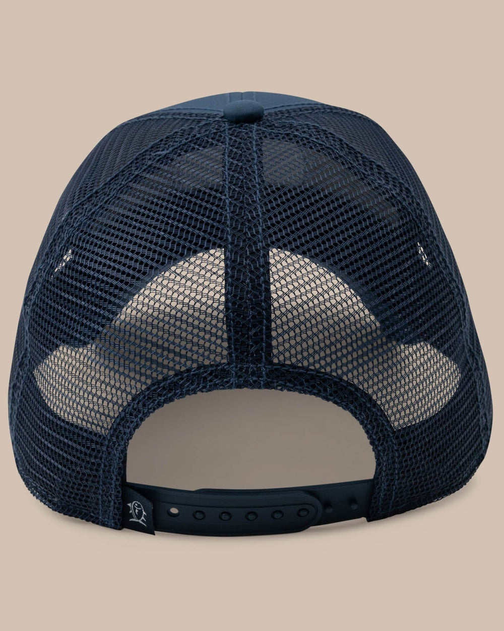 The back view of the Men's Tennessee Patch Performance Trucker Hat by Southern Tide - Seven Seas Blue