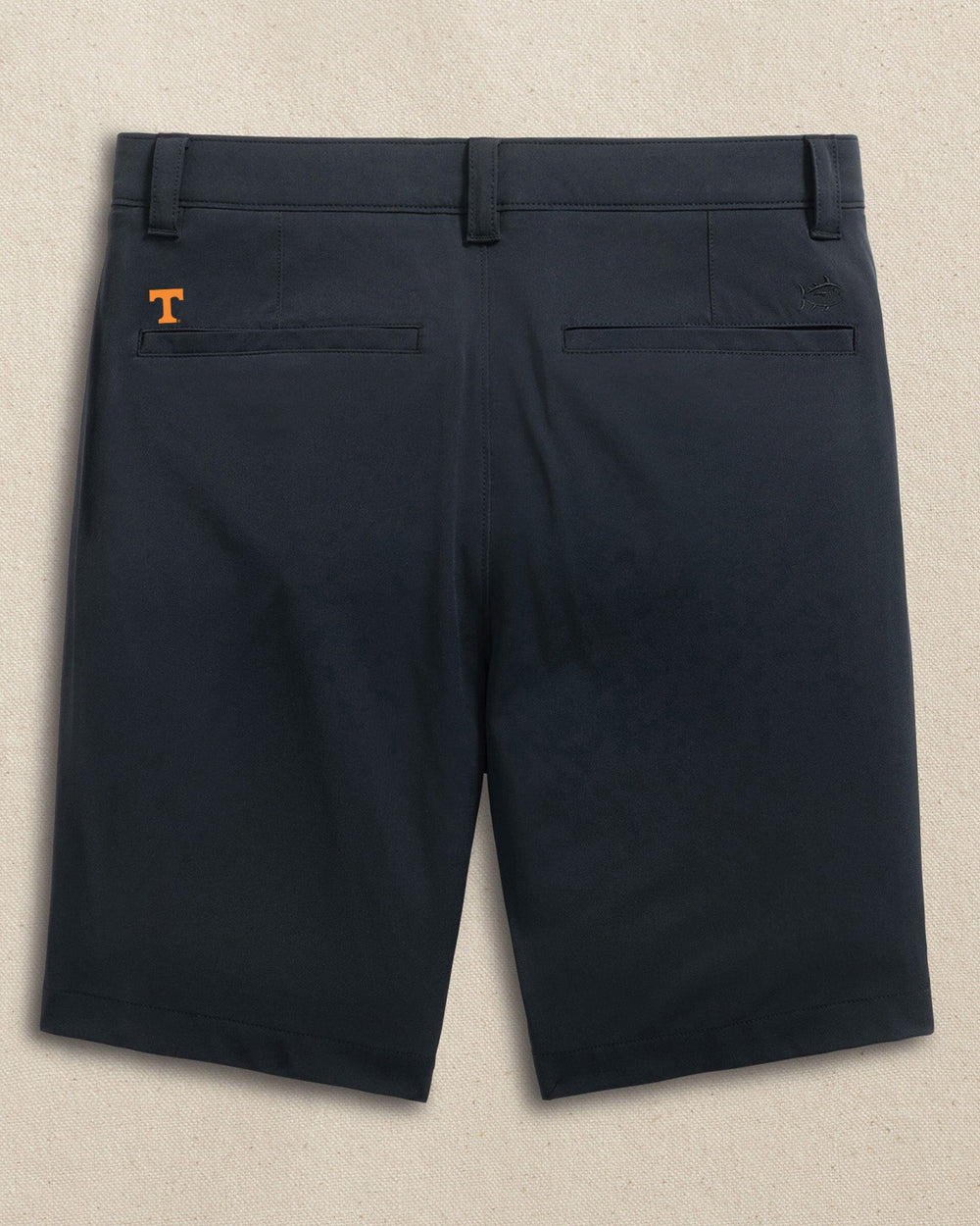 The back view of the Southern Tide Tennessee Vols brrr°®-die 8" Performance Short by Southern Tide - Caviar Black