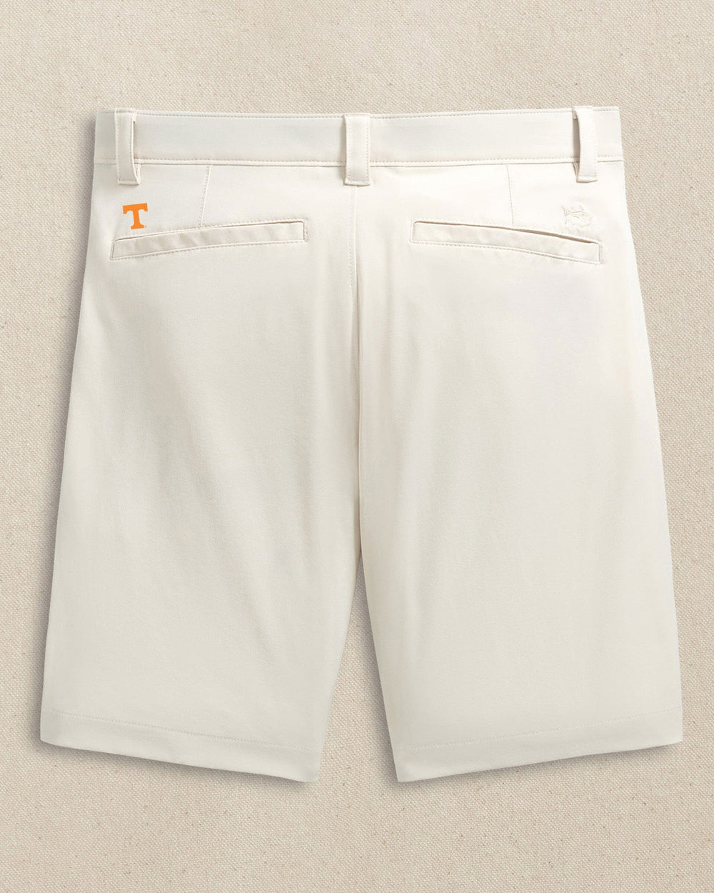 The back view of the Southern Tide Tennessee Vols brrr°®-die 8" Performance Short by Southern Tide - Stone