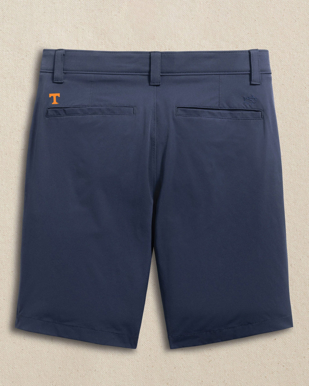 The back view of the Southern Tide Tennessee Vols brrr°®-die 8" Performance Short by Southern Tide - True Navy