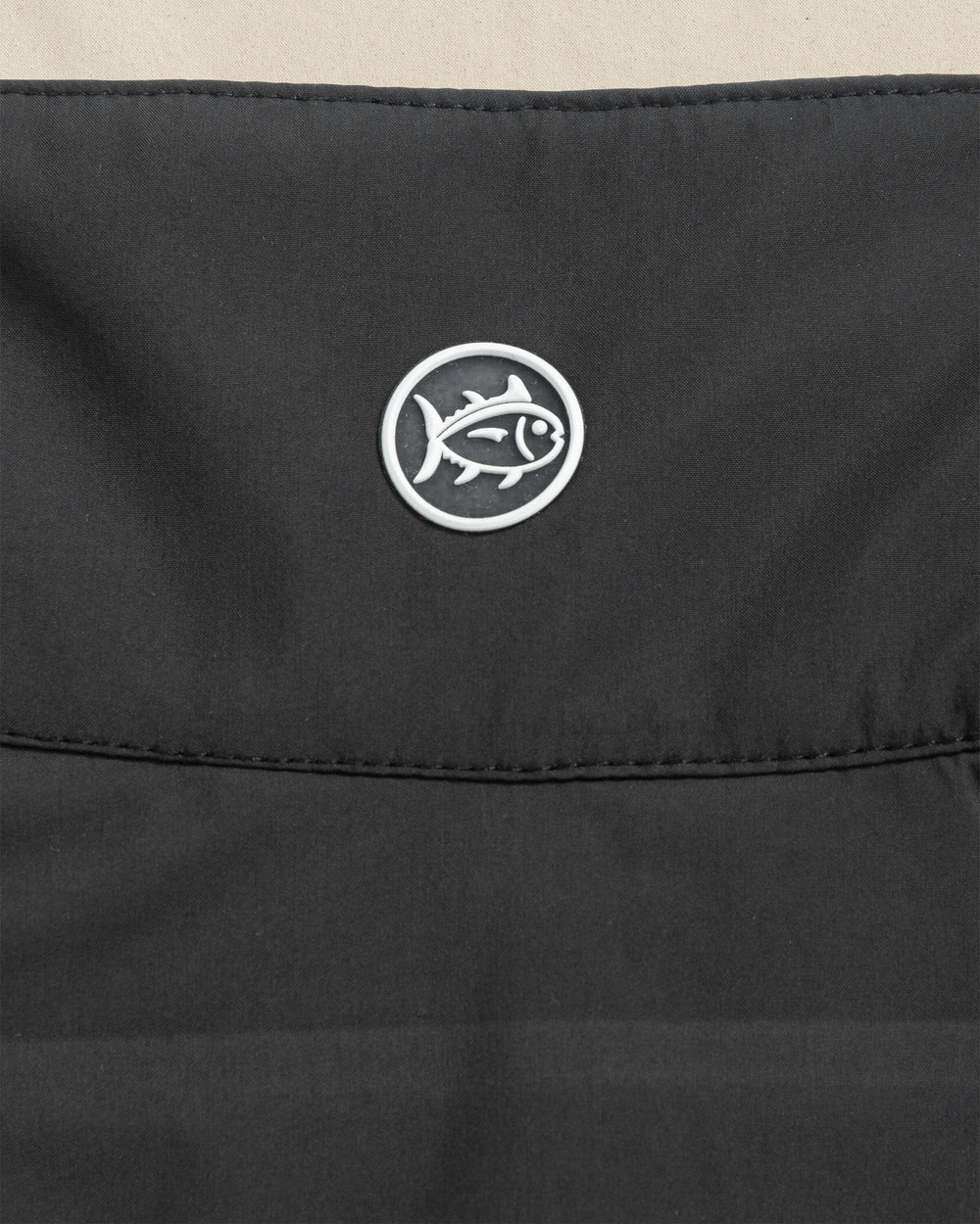 The detail view of the Southern Tide Tennessee Vols Coligny Quilted Vest by Southern Tide - Caviar Black