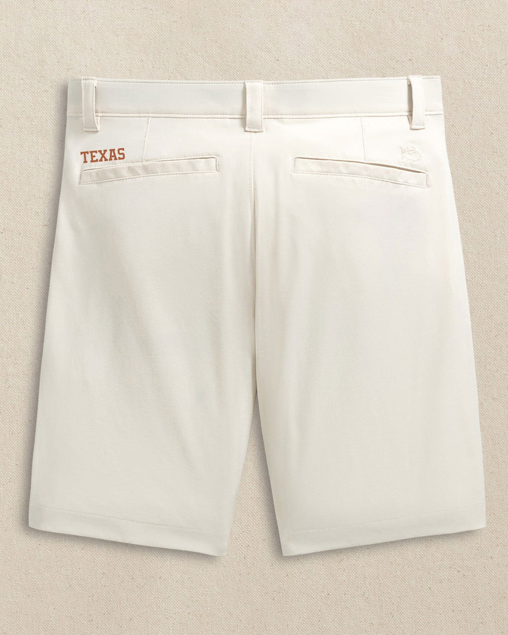 The back view of the Southern Tide Texas Longhorns brrr°®-die 8" Performance Short by Southern Tide - Stone